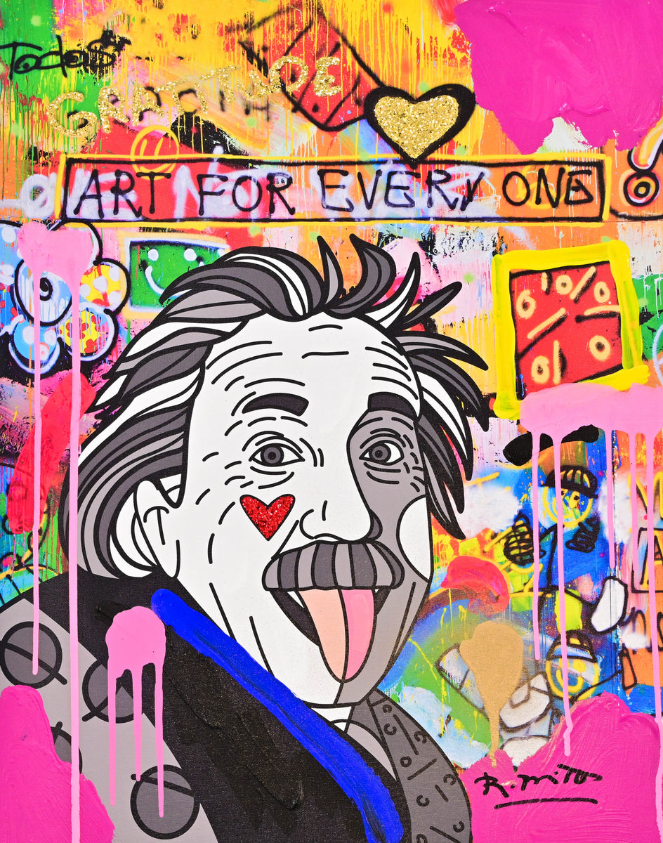 Einstein Canvas Print, buy Oil Painting Reproduction, Vibrant Colorful Art