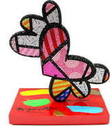 Jeweled Flying Heart - Mixed Media Original Sculpture