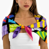 BRITTO® SILK SCARF - LIME GREEN LANDSCAPE