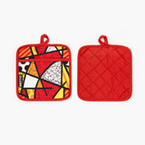 BRITTO® Oven Mitt & Potholder Set - Red Landscape