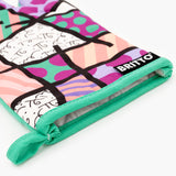 BRITTO® Oven Mitt & Potholder Set - Pink Teal Landscape