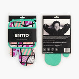 BRITTO® Oven Mitt & Potholder Set - Pink Teal Landscape