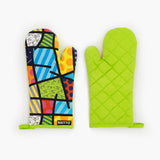 BRITTO® Oven Mitt & Potholder Set - Lime Green Landscape