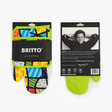 BRITTO® Oven Mitt & Potholder Set - Lime Green Landscape