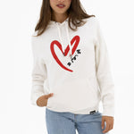 BRITTO® Hoodie - Red Heart Brushstroke White - (Women)