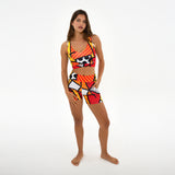 BRITTO® YOGA SHORTS  -  RED LANDSCAPE