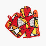 BRITTO® Oven Mitt & Potholder Set - Red Landscape