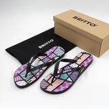 BRITTO® Flip Flops - Pink Teal Landscape