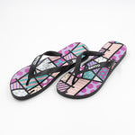 Britto Flip Flops - Pink Teal Landscape