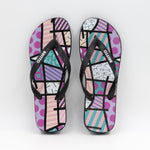 Britto Flip Flops - Pink Teal Landscape