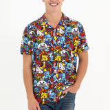 BRITTO® MEN'S SHORT SLEEVE BUTTON DOWN SHIRT - BEST FRIENDS