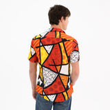 BRITTO® MEN'S SHORT SLEEVE BUTTON DOWN SHIRT - LANDSCAPE RED