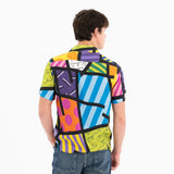 BRITTO® MEN'S SHORT SLEEVE BUTTON DOWN SHIRT - LANDSCAPE LIME GREEN