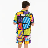 BRITTO®  Shorts - LIME GREEN LANDSCAPE - MEN