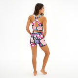 BRITTO® YOGA SHORTS  - PINK LANDSCAPE