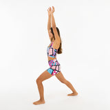 BRITTO® YOGA SHORTS  - PINK LANDSCAPE