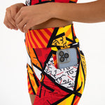 BRITTO YOGA SHORTS  - LANDSCAPE RED