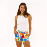 BRITTO® SHORTS - BABY BLUE COLORFUL LANDSCAPE