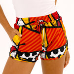 BRITTO® SHORTS - RED COLORFUL LANDSCAPE