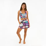 BRITTO® TENNIS SKIRT - PINK LANDSCAPE