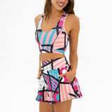 BRITTO® TENNIS SKIRT - PINK LANDSCAPE