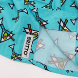 BRITTO® MEN'S SHORT SLEEVE BUTTON DOWN SHIRT - AQUA MARTINI