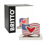 BRITTO®  METAL FIGURINE - AMERICAN FLAG