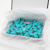 BRITTO® MEN'S SHORT SLEEVE BUTTON DOWN SHIRT - AQUA MARTINI