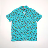 BRITTO® MEN'S SHORT SLEEVE BUTTON DOWN SHIRT - AQUA MARTINI