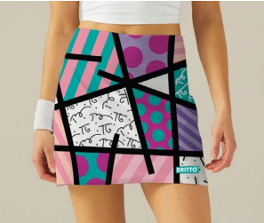 BRITTO® TENNIS SKIRT - COLORFUL LANDSCAPE PINK