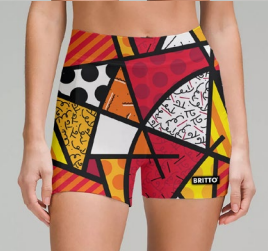 BRITTO YOGA SHORTS  - LANDSCAPE RED