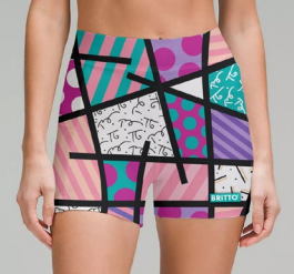 BRITTO YOGA SHORTS  - PINK LANDSCAPE