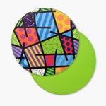 BRITTO® Placemats - Lime Green Landscape - Round