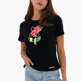 BRITTO® T Shirt - Flower - Black (Women)