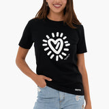 BRITTO® T Shirt - Graffiti Heart - Black (Women)