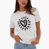 BRITTO® T Shirt - Graffiti Heart - White (Women)