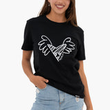 BRITTO® T Shirt - Big Heart with Wings Black - (Women)