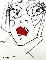 RED LIPS - Original Drawing