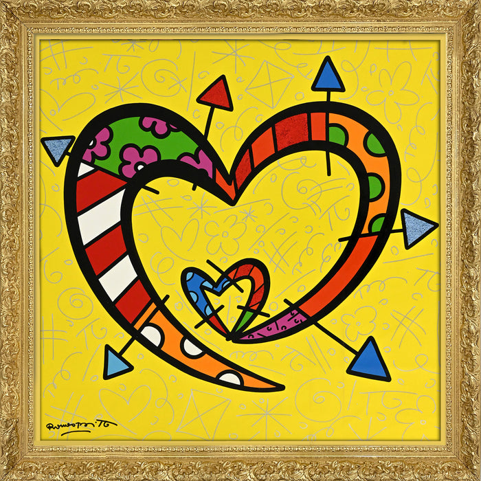 Gold Hearts, Hand Painted Acrylic Hearts Graphic by swiejko