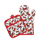 BRITTO® Oven Mitt & Potholder Set - Flying Hearts